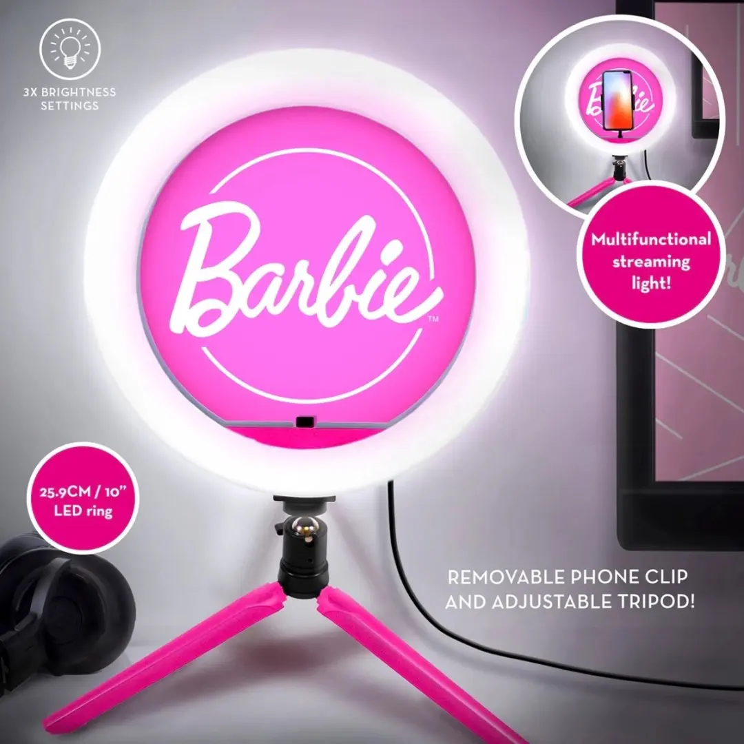 Paladone Barbie Streaming Light Ringlamp - 10 Kleuren - Telefoonhouder