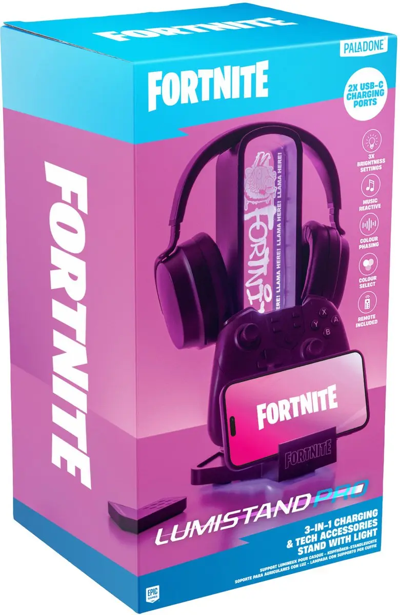 Paladone Fortnite 3-in-1 Headphone Stand - RGB Multi