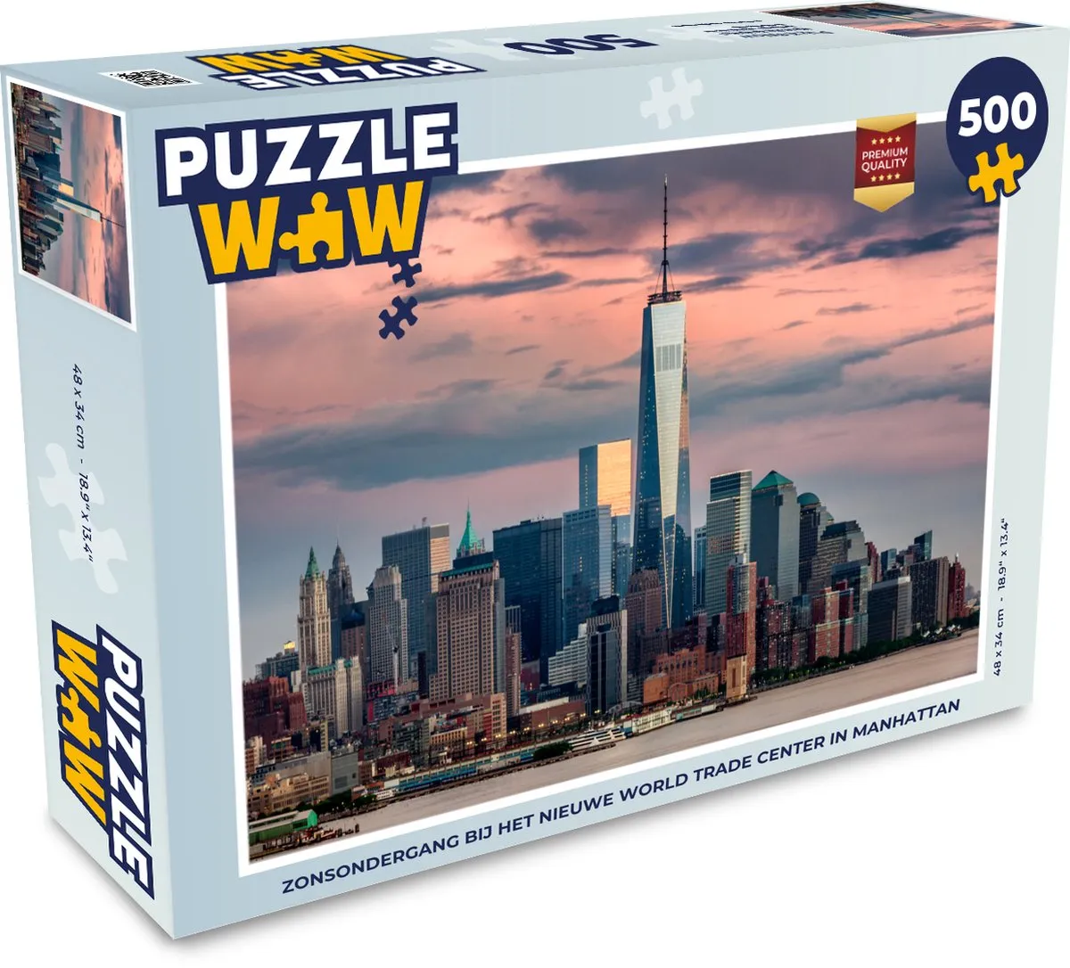 PuzzleWow Legpuzzel Zonsondergang Manhattan 500 Stuks - Multicolor