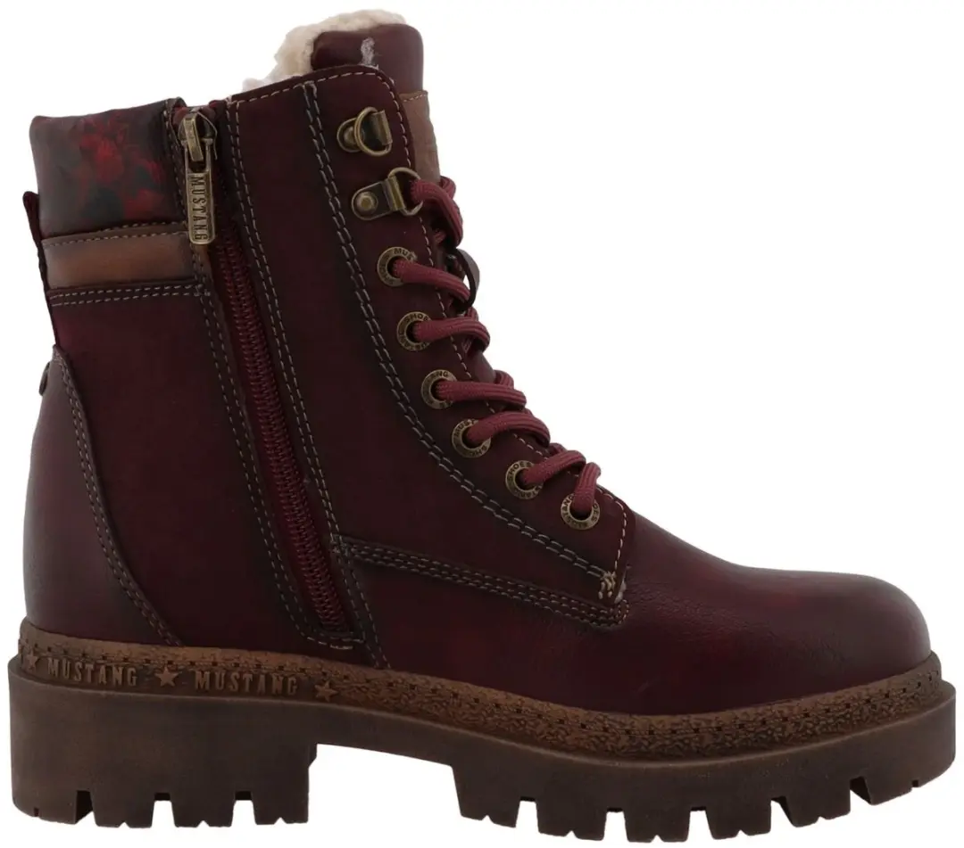 Mustang dames Tex-laarzen, gevoerd, bordeauxrood 36M0062005-bordo-multi