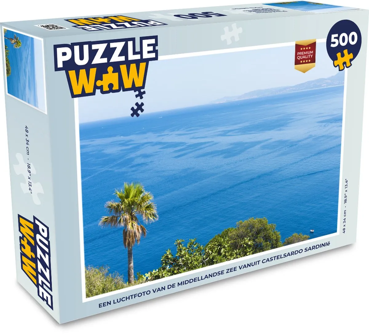 PuzzleWow Legpuzzel Middellandse Zee Castelsardo Sardinië 500 Stuks - Multicolor