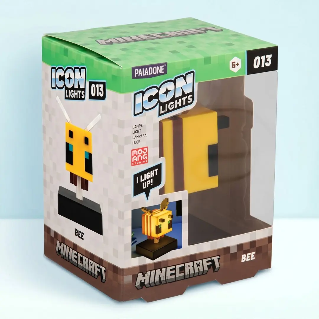 Paladone Minecraft Bee Lamp - LED Tafellamp 11cm - Zwart/Geel