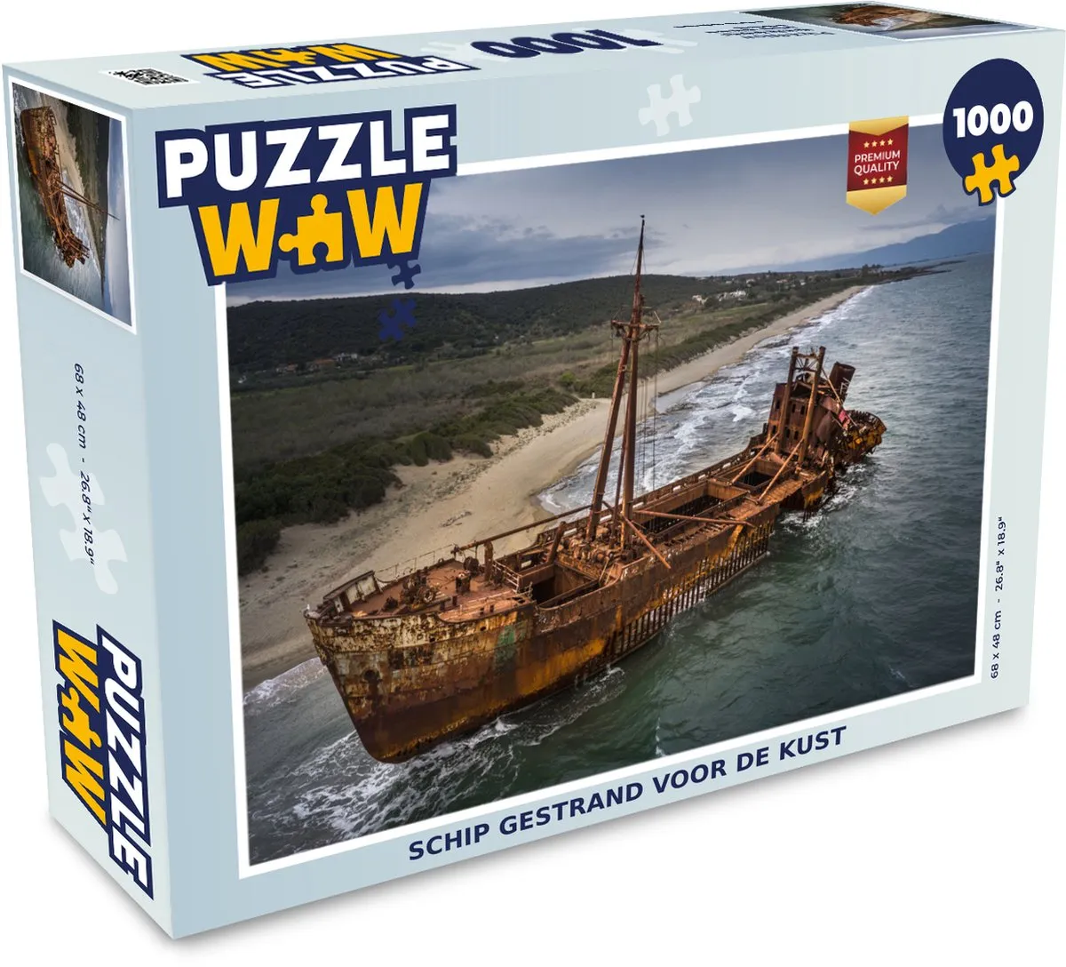 PuzzleWow Legpuzzel Schip gestrand 1000 Stuks - Multicolor
