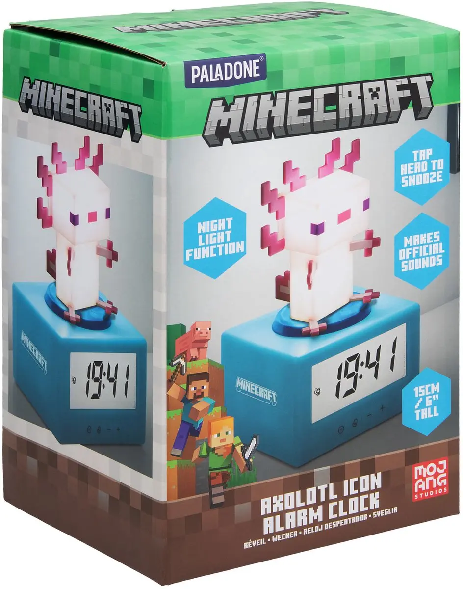 Paladone Minecraft Axolotl Wekker - Blauw