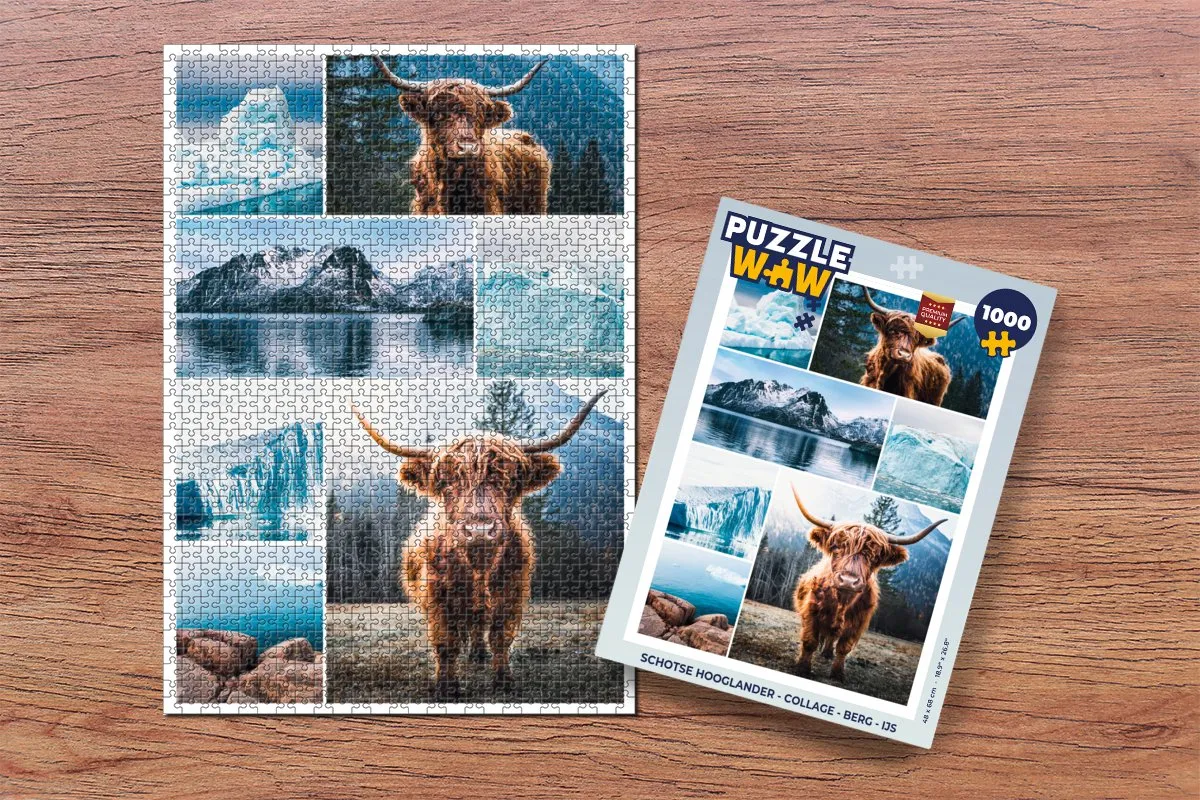 PuzzleWow Schotse Hooglander Legpuzzel 1000 Stuks - Multicolor