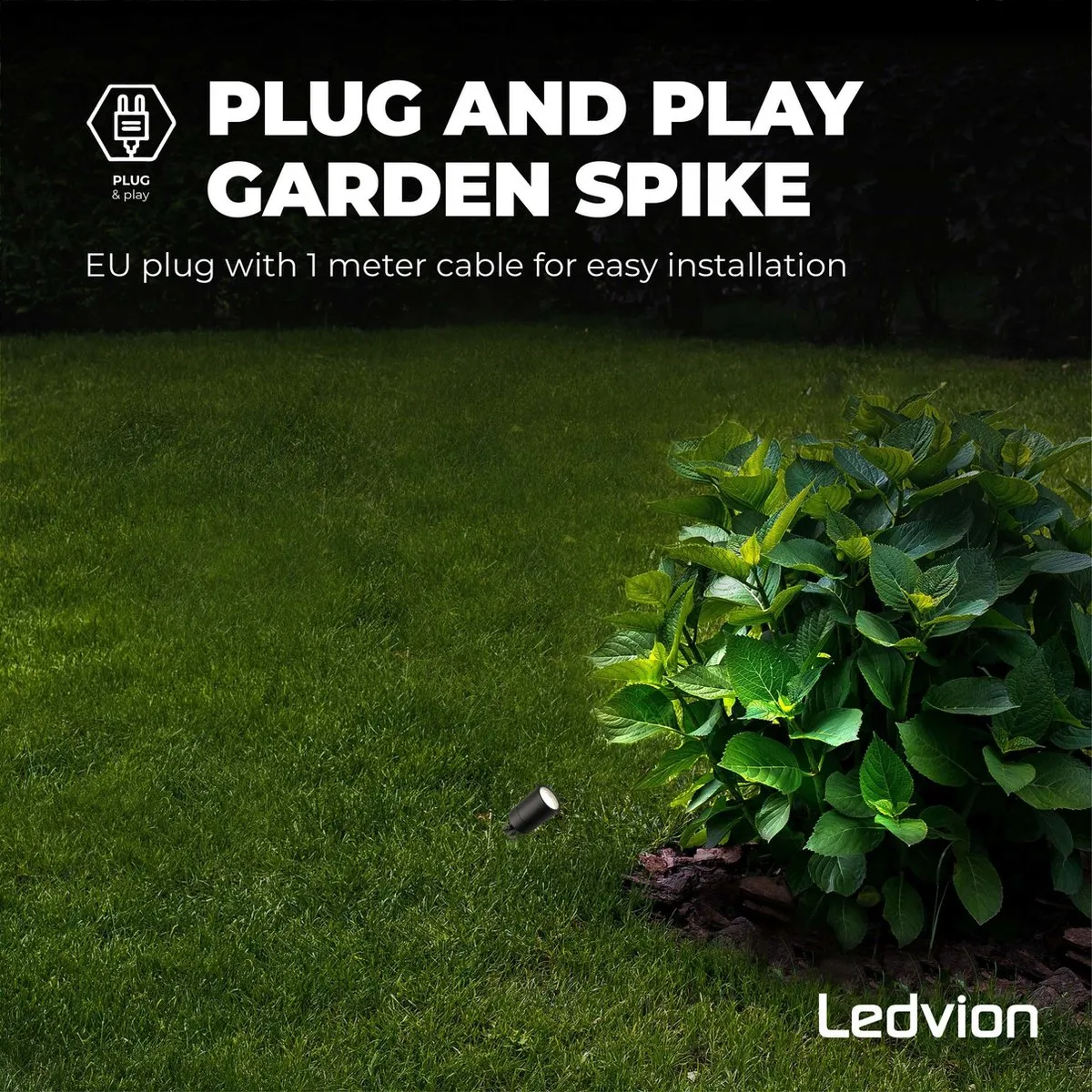 LEDVION 3x LED Prikspots 5W 4000K - Zwart