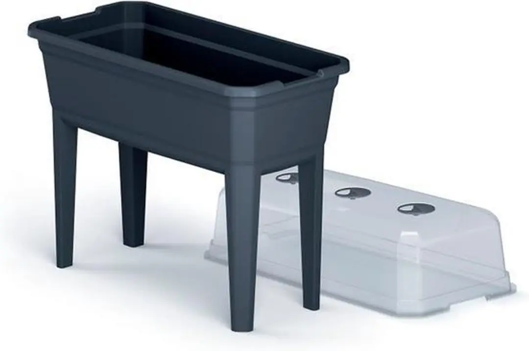 Prosperplast Hoge Tuinman met Dek - Antraciet - 74,9x36,8x77,8cm - afbeelding 4 van 6