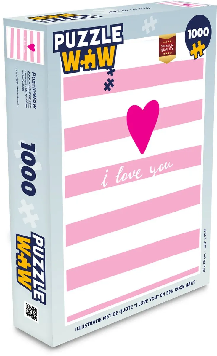 PuzzleWow Legpuzzel 1000 Stuks - I love you Multicolor