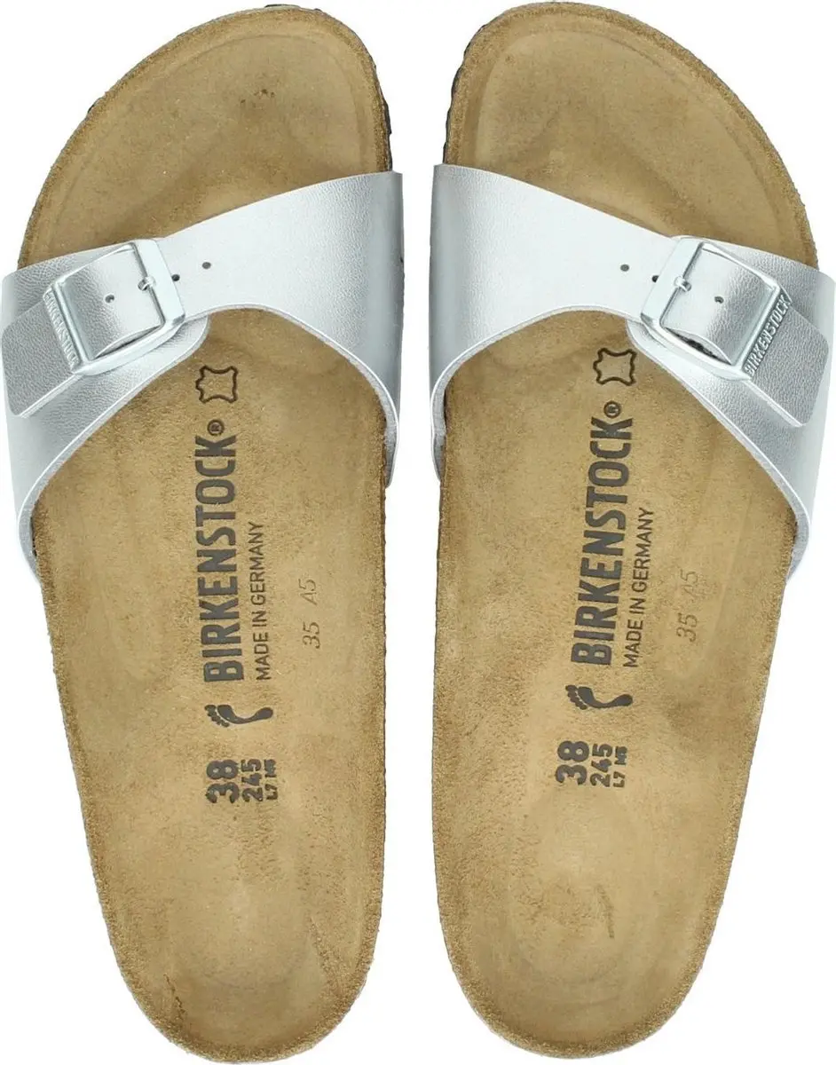 Birkenstock Madrid BF Slippers - Zilver - Maat 38 - afbeelding 4 van 6