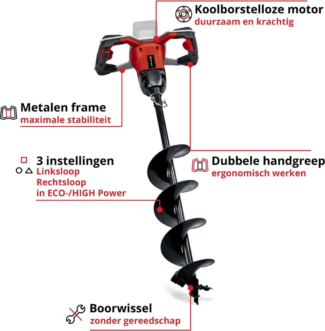 Einhell Professional Accu Grondboor GP-EA 18/150 Li BL Solo - Ø150mm - afbeelding 2 van 6