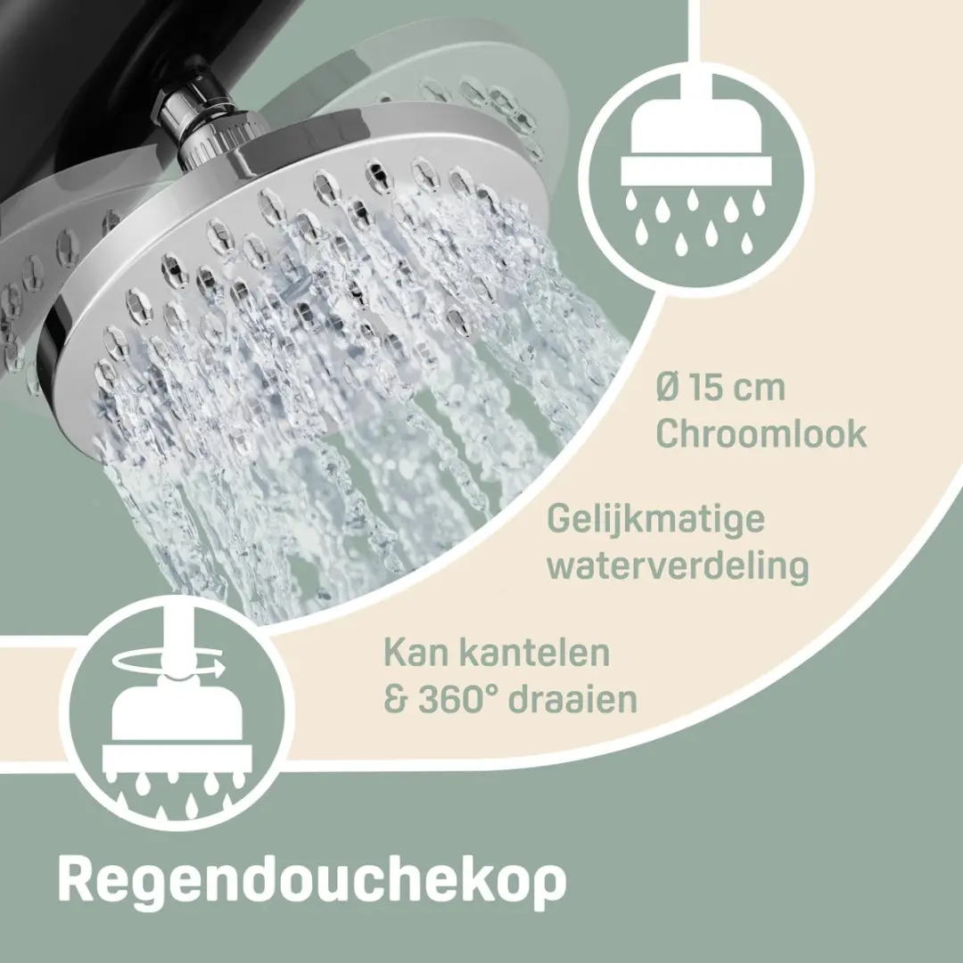 Monzana Buitendouche 20L Zwart - 360° Draaibaar