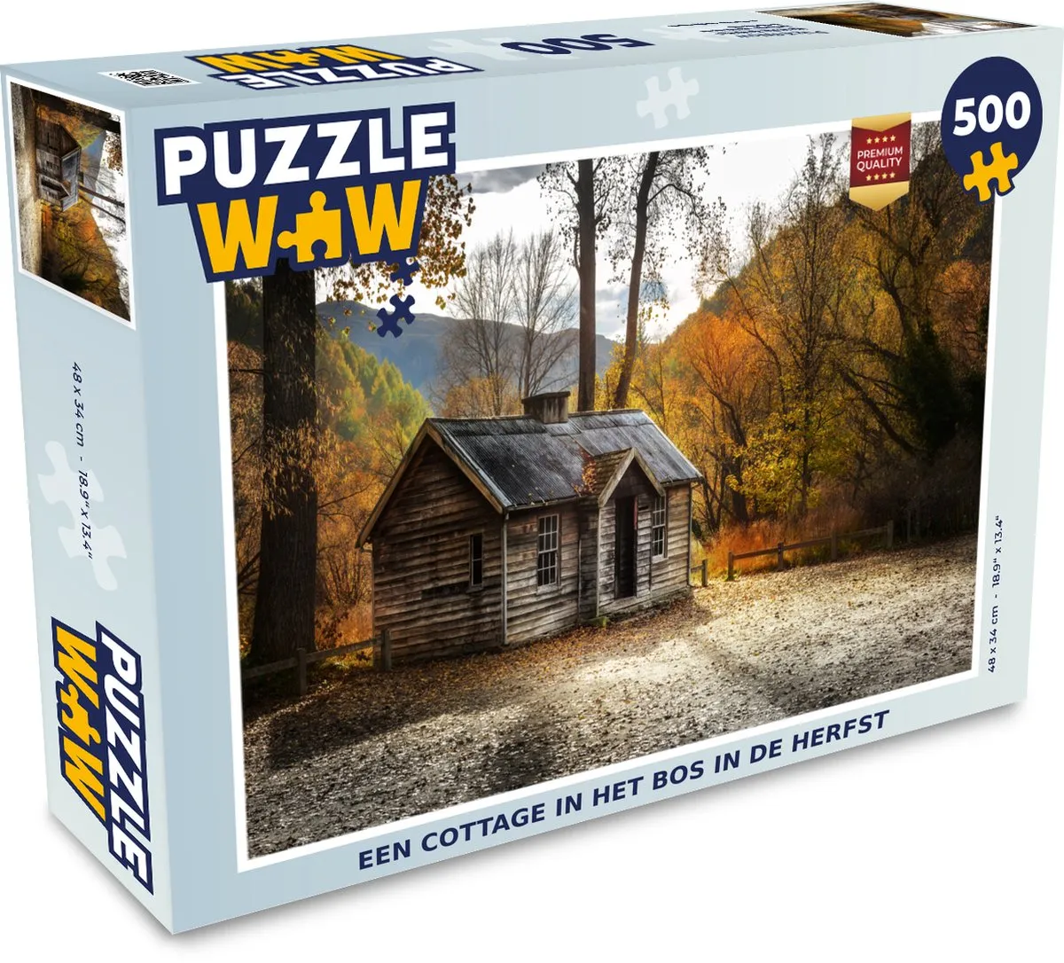 PuzzleWow Cottage in het Bos Herfst Legpuzzel 500 Stuks - Multicolor