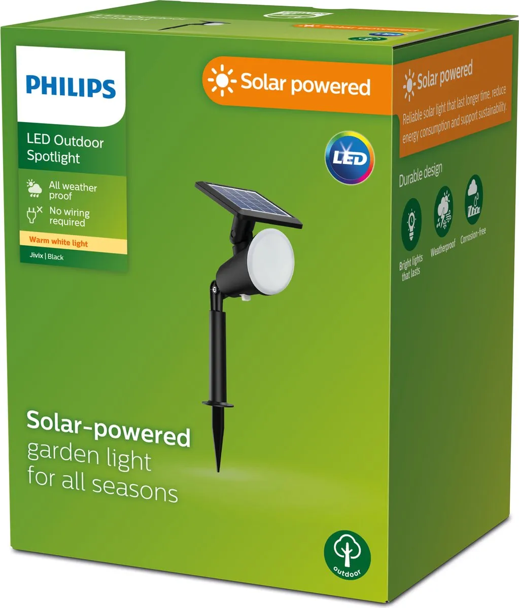 Philips Jivix Solar Sokkellamp - Zwart