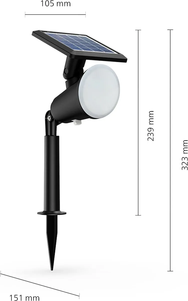 Philips Jivix Solar Sokkellamp - Zwart