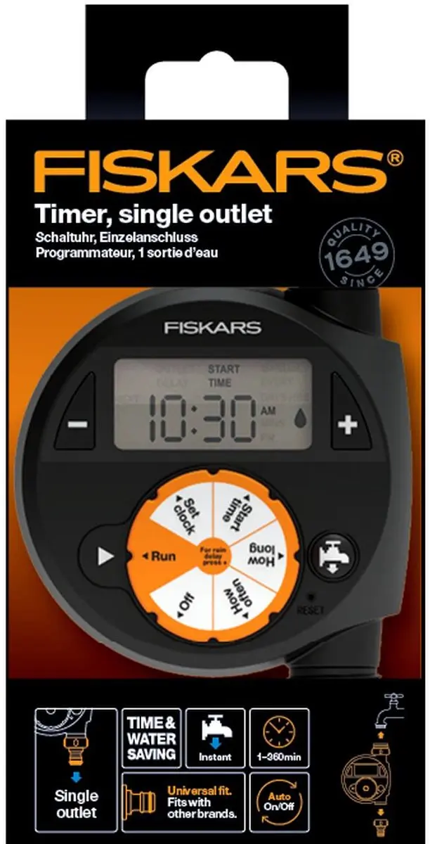 Fiskars Enkele Bevochtigingsregelaar LCD - Programmeerbare Timer - afbeelding 2 van 6
