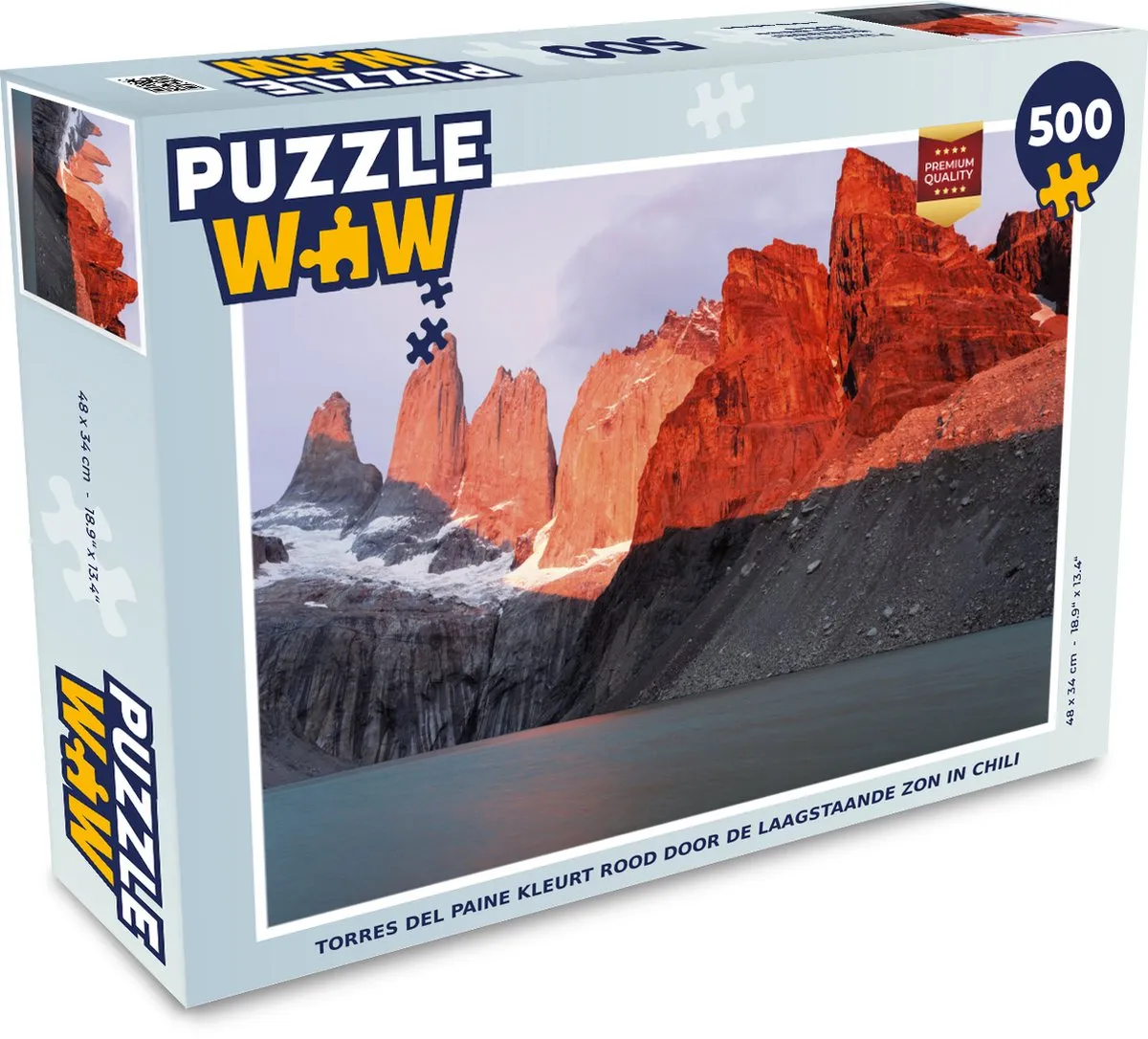 PuzzleWow Torres del Paine Legpuzzel 500 Stuks - Multicolor