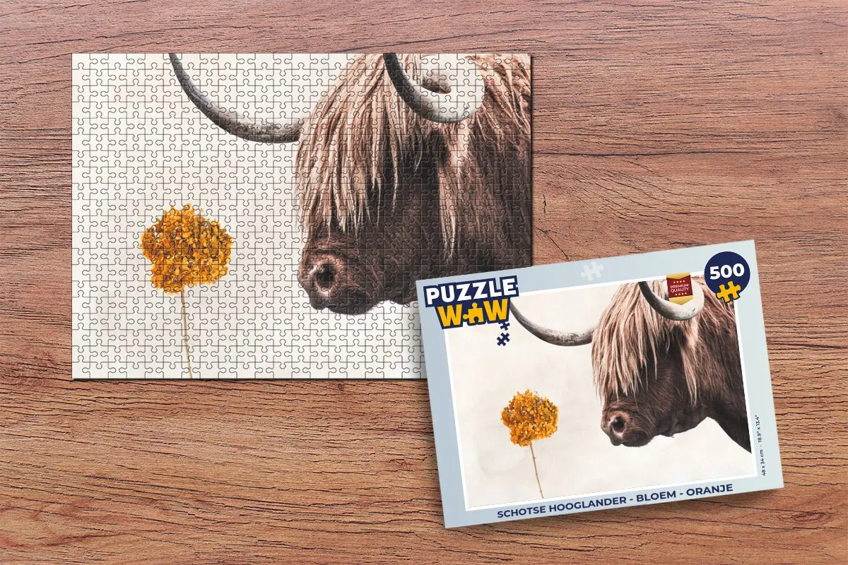 PuzzleWow Schotse Hooglander Legpuzzel 500 Stuks - Multicolor
