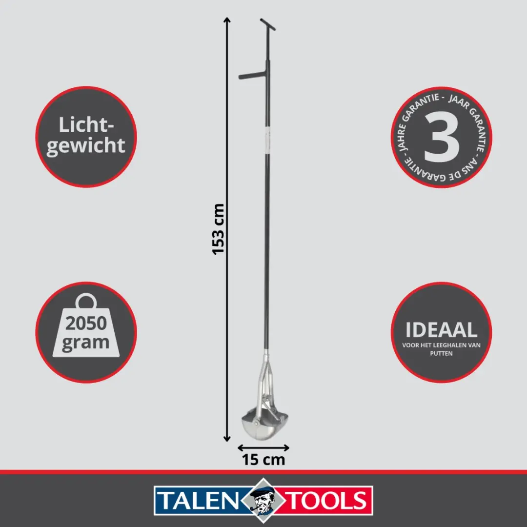 Talen Tools Putschep Vierkant Aluminium 15x15cm - 150cm - afbeelding 3 van 6