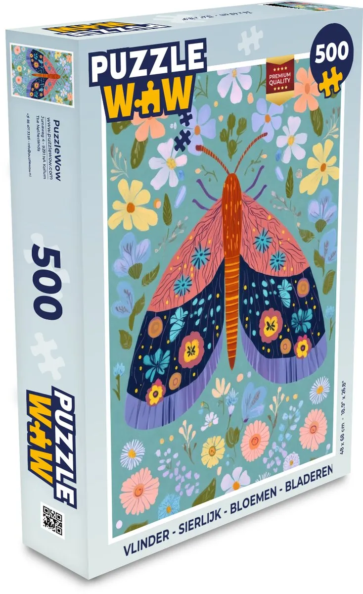 PuzzleWow Vlinder Legpuzzel 500 Stuks