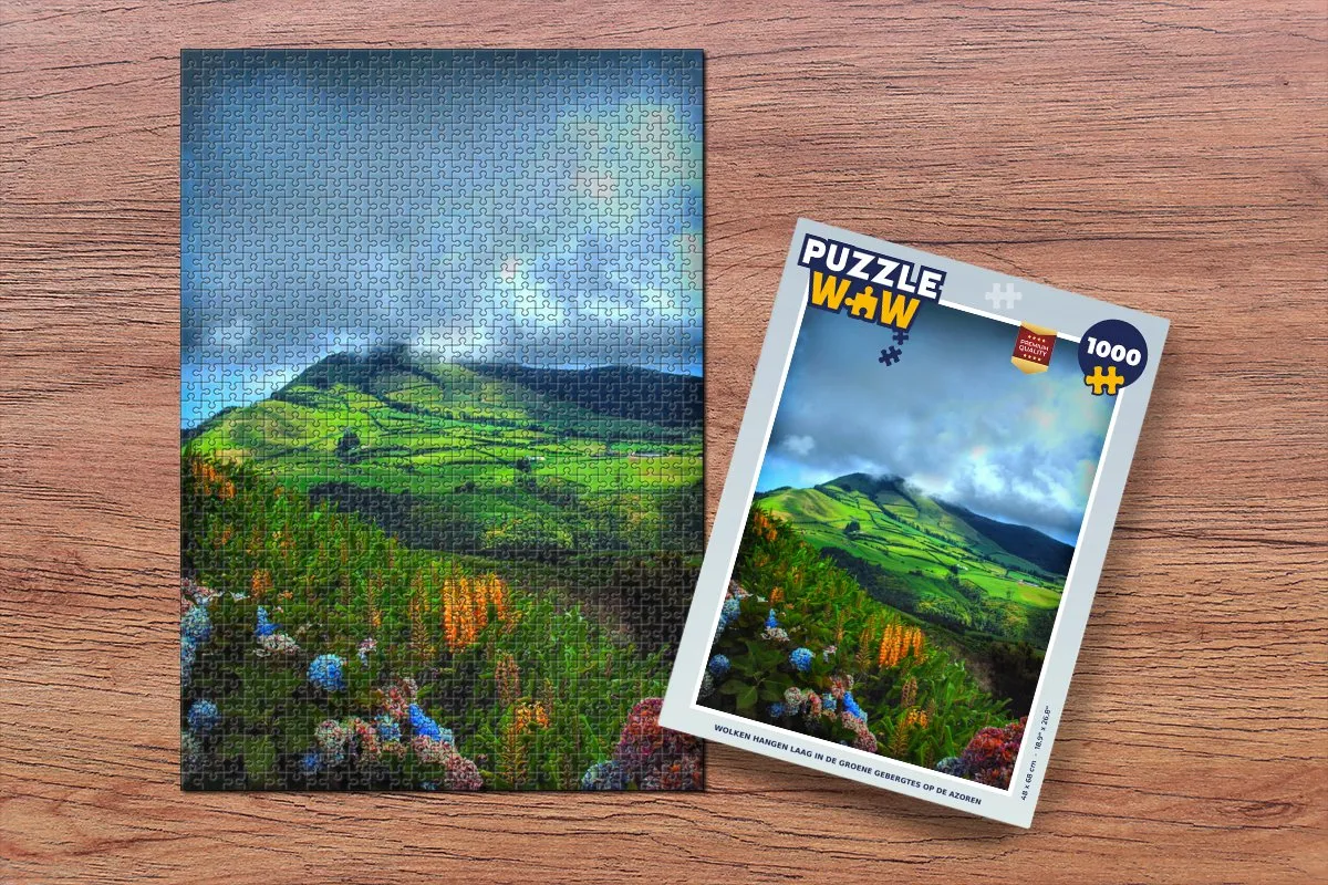 PuzzleWow Wolken Hangend in Azoren Gebergte Legpuzzel 1000 Stuks - Multicolor