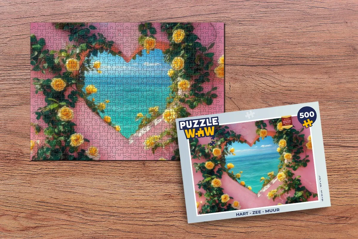 PuzzleWow Hart Zee Muur Legpuzzel 500 Stuks - Doorkijk