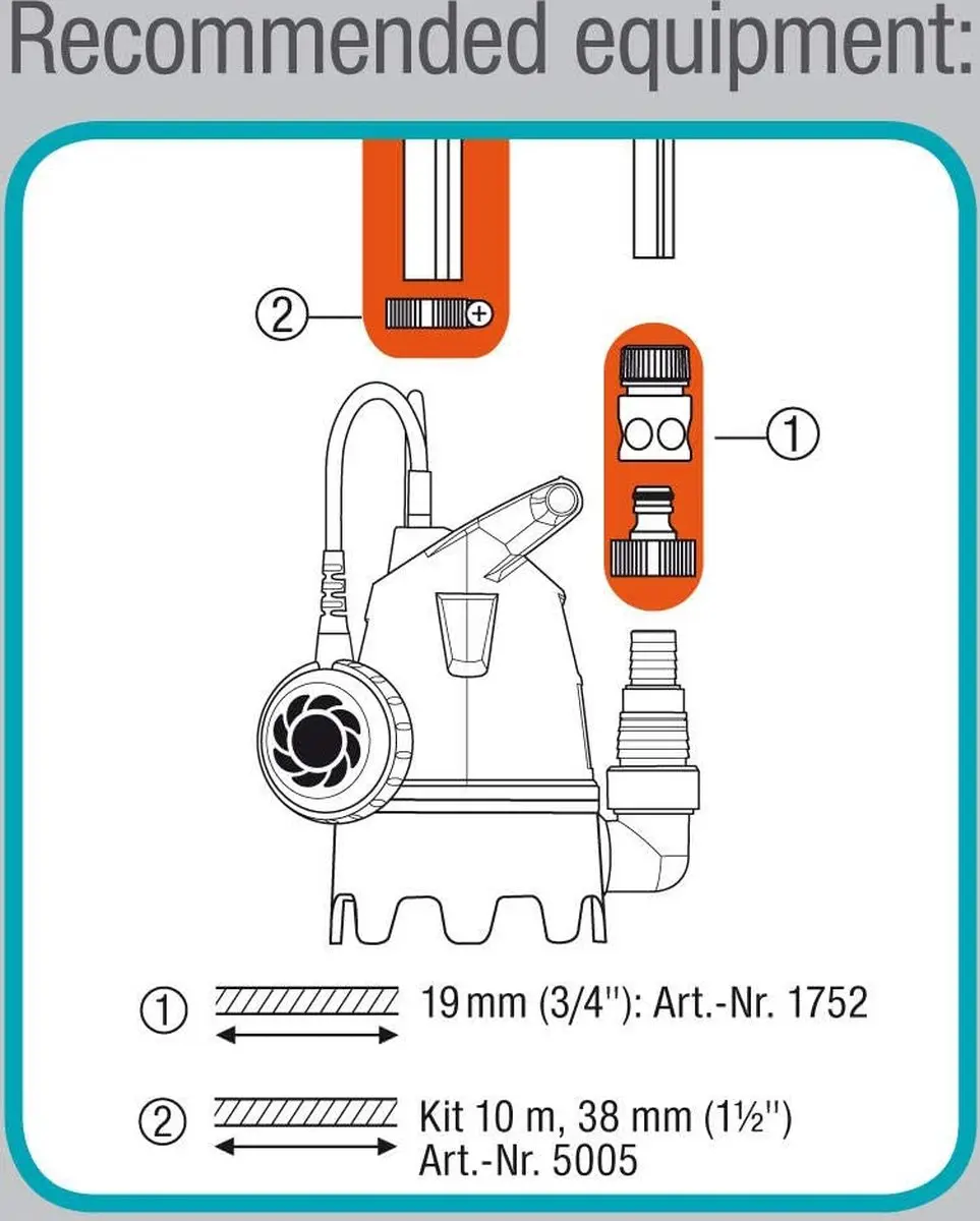 Gardena 09008-47 Dompelpomp Vuil Water 10500 l/u - 5 m - afbeelding 2 van 6