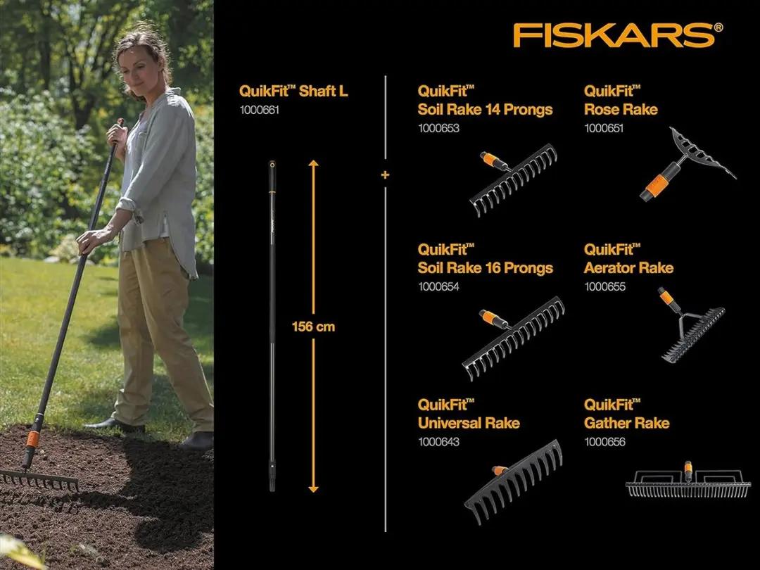 Fiskars QuikFit Gazonhark 18cm - afbeelding 4 van 6