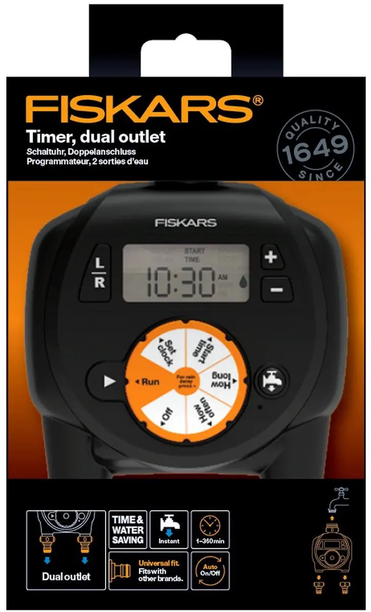 Fiskars Dubbele Bewateringscontroller - LCD Scherm - afbeelding 2 van 6