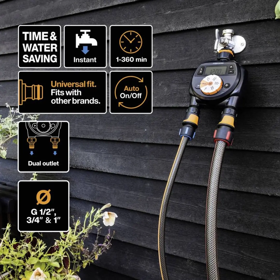 Fiskars Dubbele Bewateringscontroller - LCD Scherm - afbeelding 5 van 6