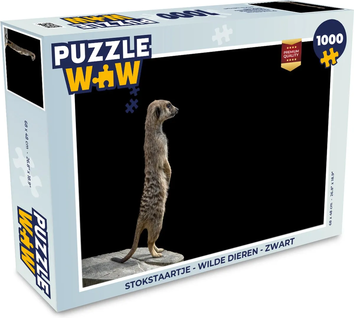 PuzzleWow Stokstaartje Legpuzzel 1000 Stuks - Multicolor