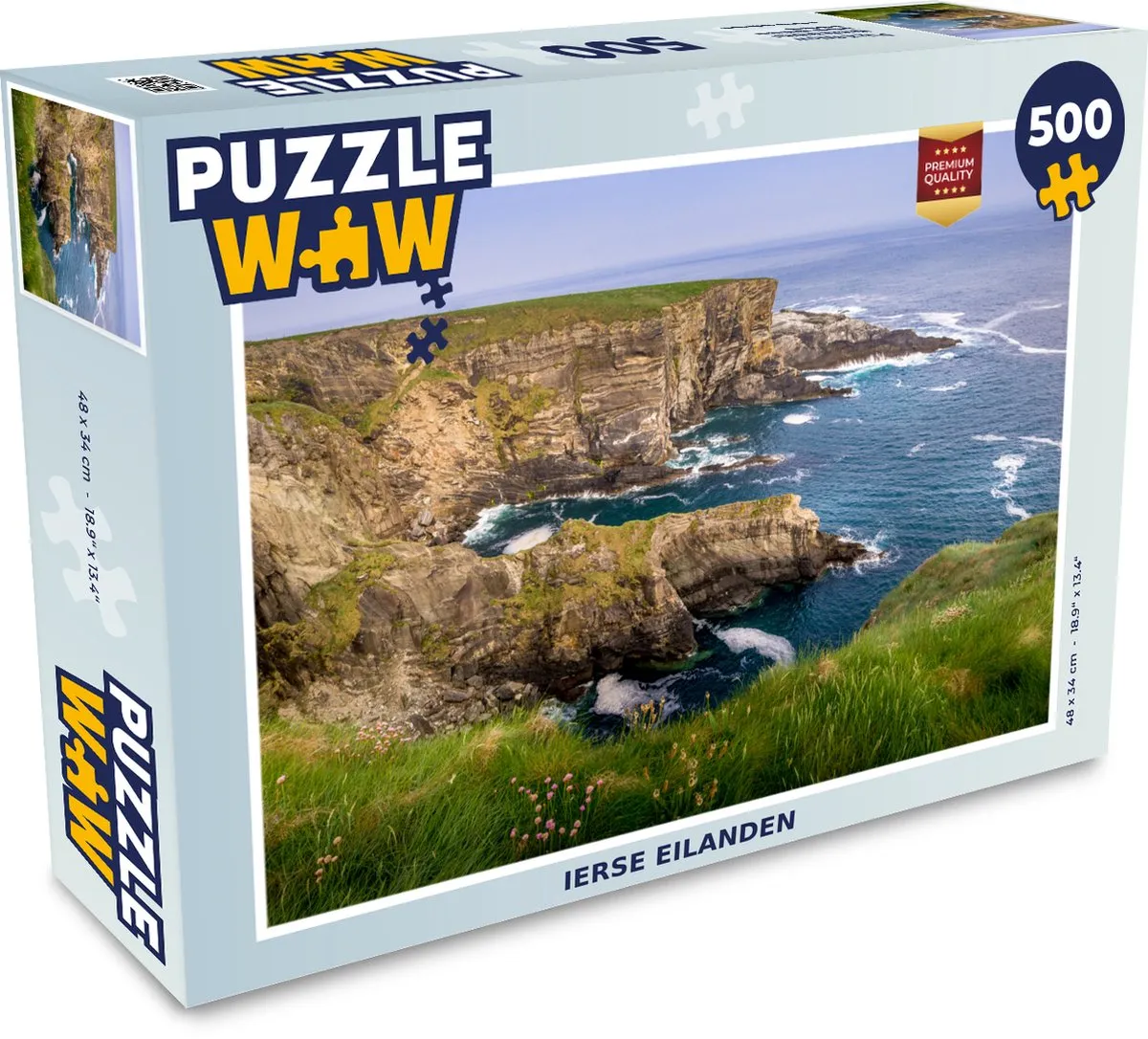 PuzzleWow Ierse Eilanden Legpuzzel 500 Stuks - Multicolor
