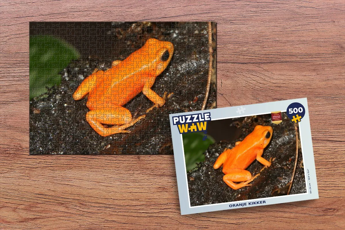 PuzzleWow Legpuzzel Oranje Kikker 500 Stuks - Multicolor