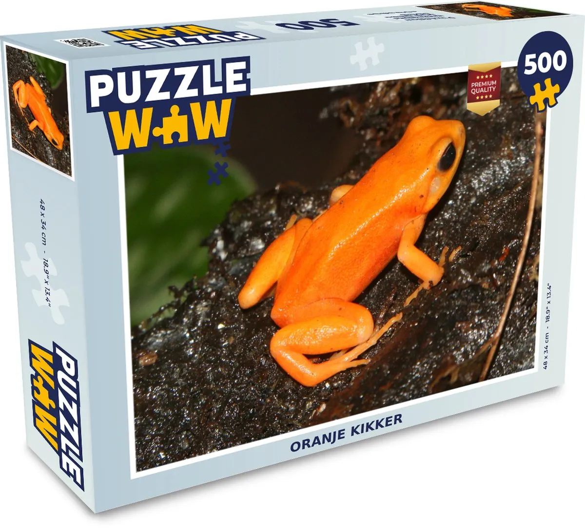 PuzzleWow Legpuzzel Oranje Kikker 500 Stuks - Multicolor