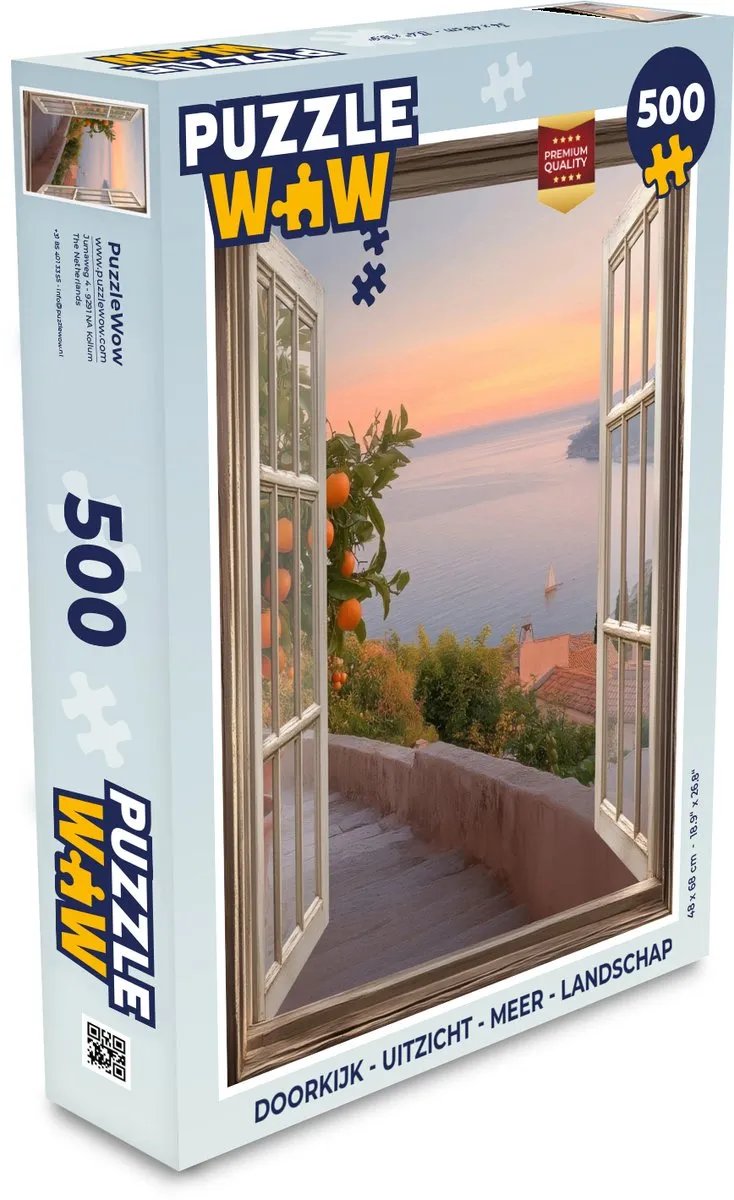 PuzzleWow Legpuzzel Uitzicht Meer 500 Stuks - 8721173243378