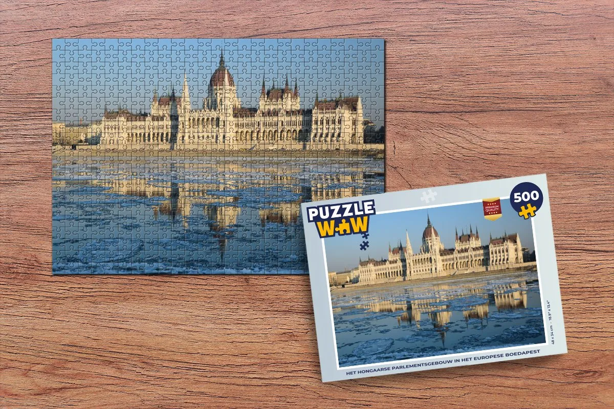 PuzzleWow Het Hongaarse Parlementsgebouw Legpuzzel 500 Stuks - Multicolor