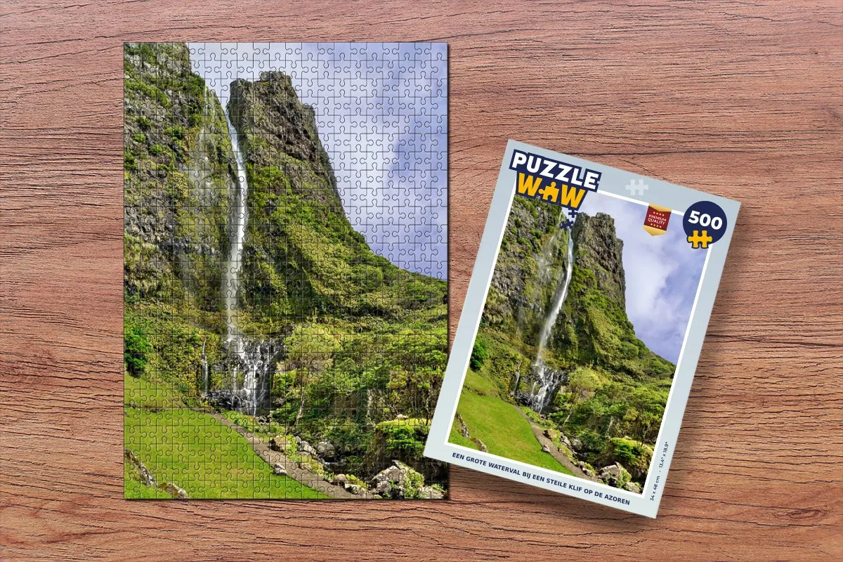 PuzzleWow Legpuzzel Azoren Waterval 500 Stuks - Multicolor
