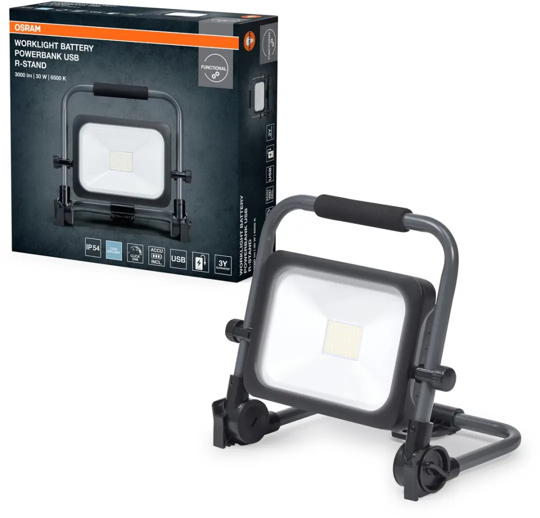 Osram VAL BAT LED Werklamp 30W 3000lm - Donkergrijs/Zwart - afbeelding 3 van 6