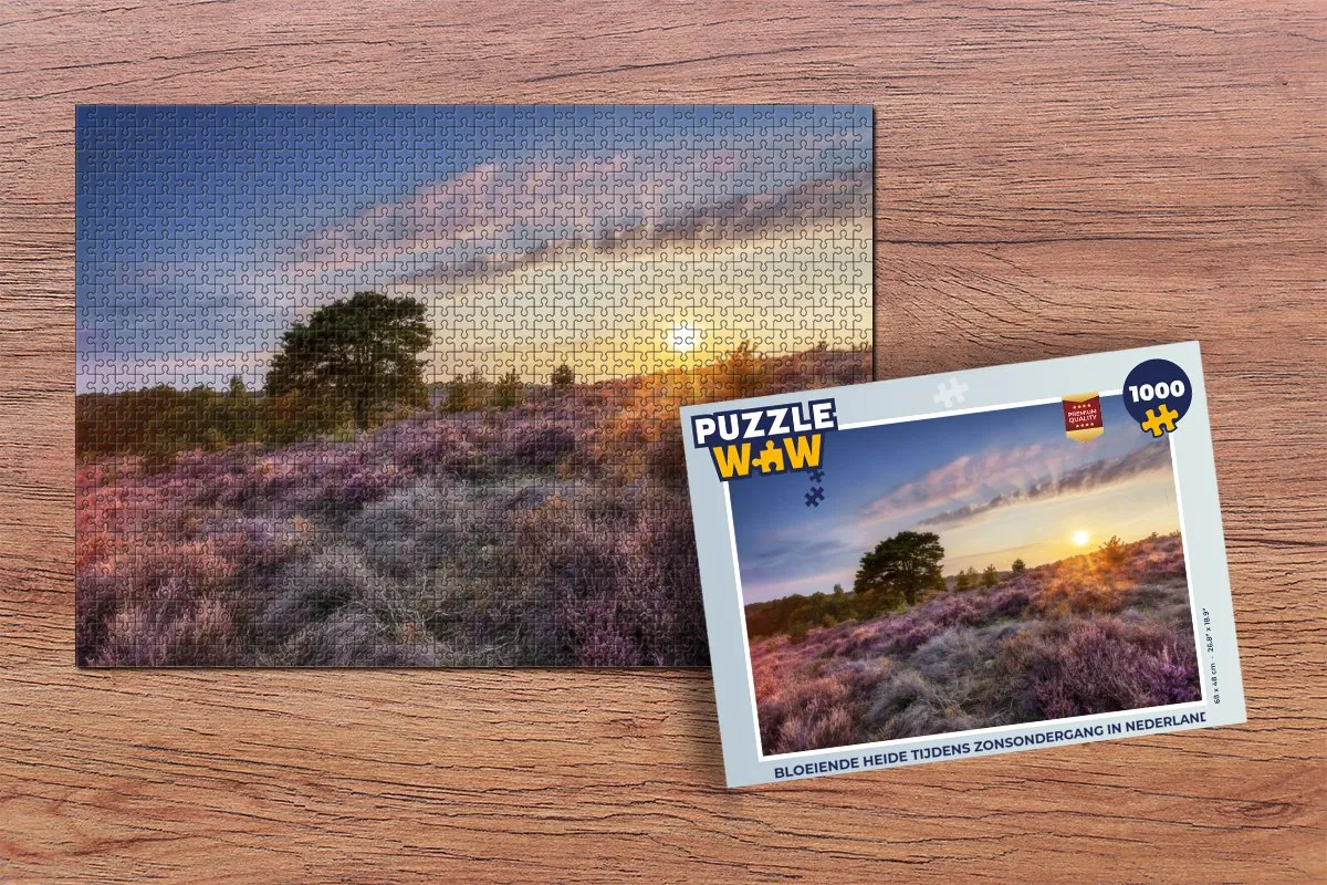 PuzzleWow Bloeiende Heide Legpuzzel 1000 Stuks - Multicolor