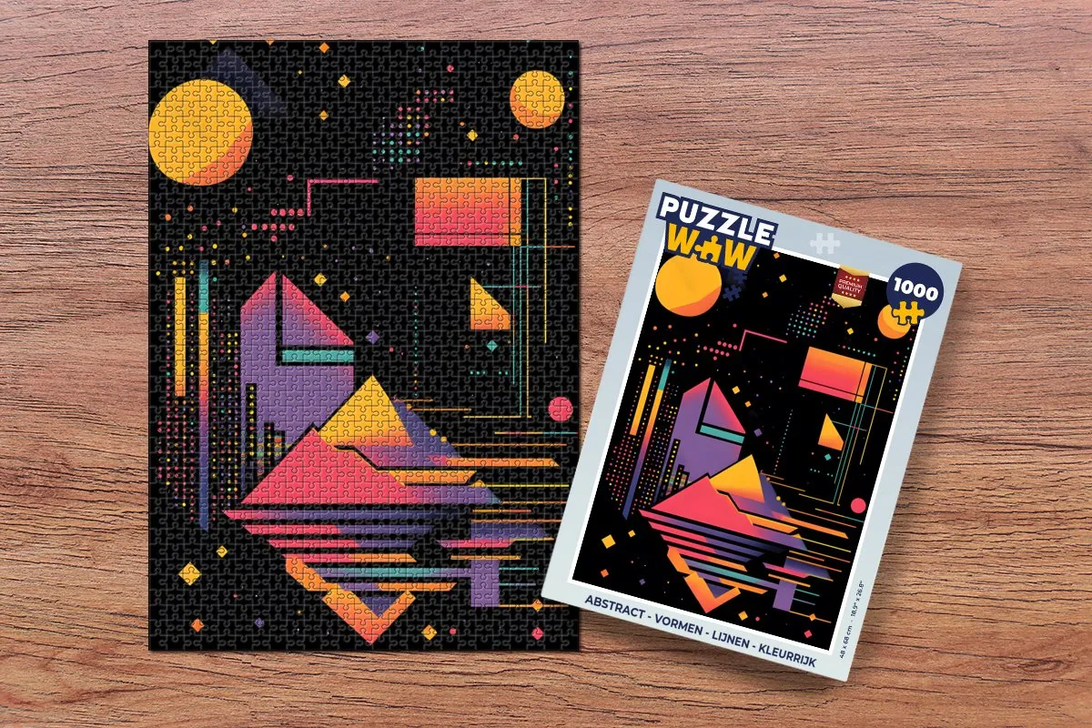 PuzzleWow Abstract Legpuzzel 1000 Stuks - Kleurrijk
