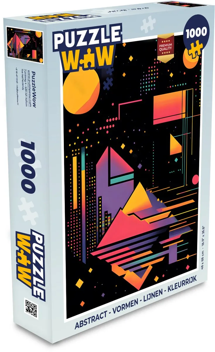 PuzzleWow Abstract Legpuzzel 1000 Stuks - Kleurrijk