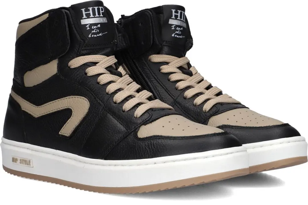 Hip H1765 Leren Sneakers - Zwart - Maat 32 - afbeelding 5 van 6