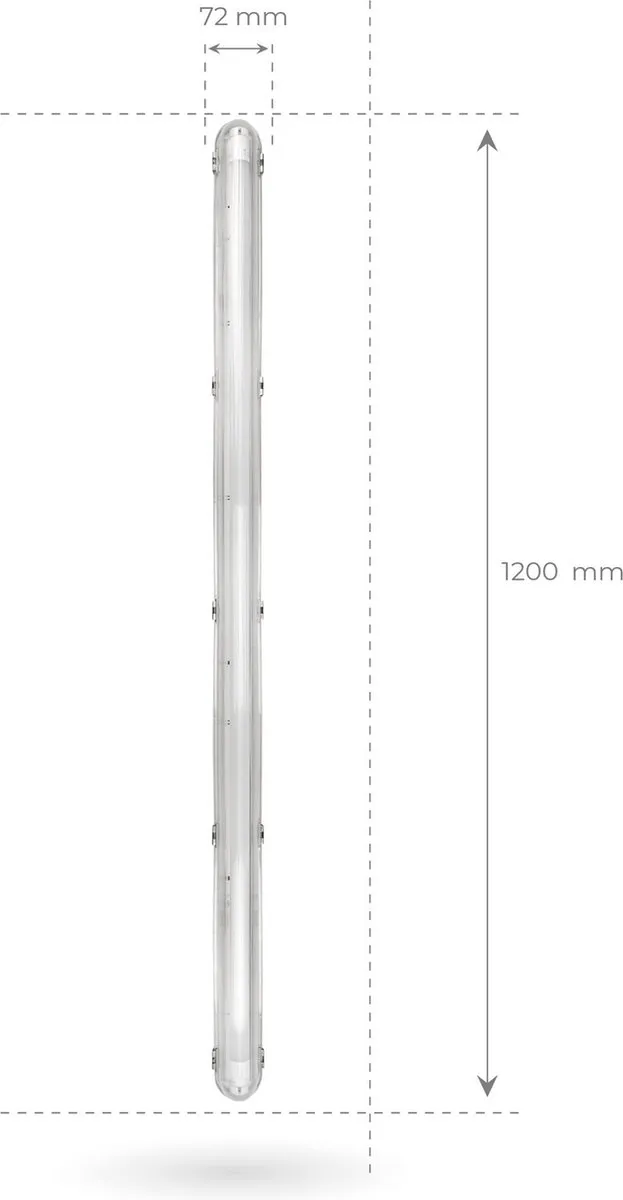 Ledvion LED TL Armatuur 120cm 12W 6500K - Grijs
