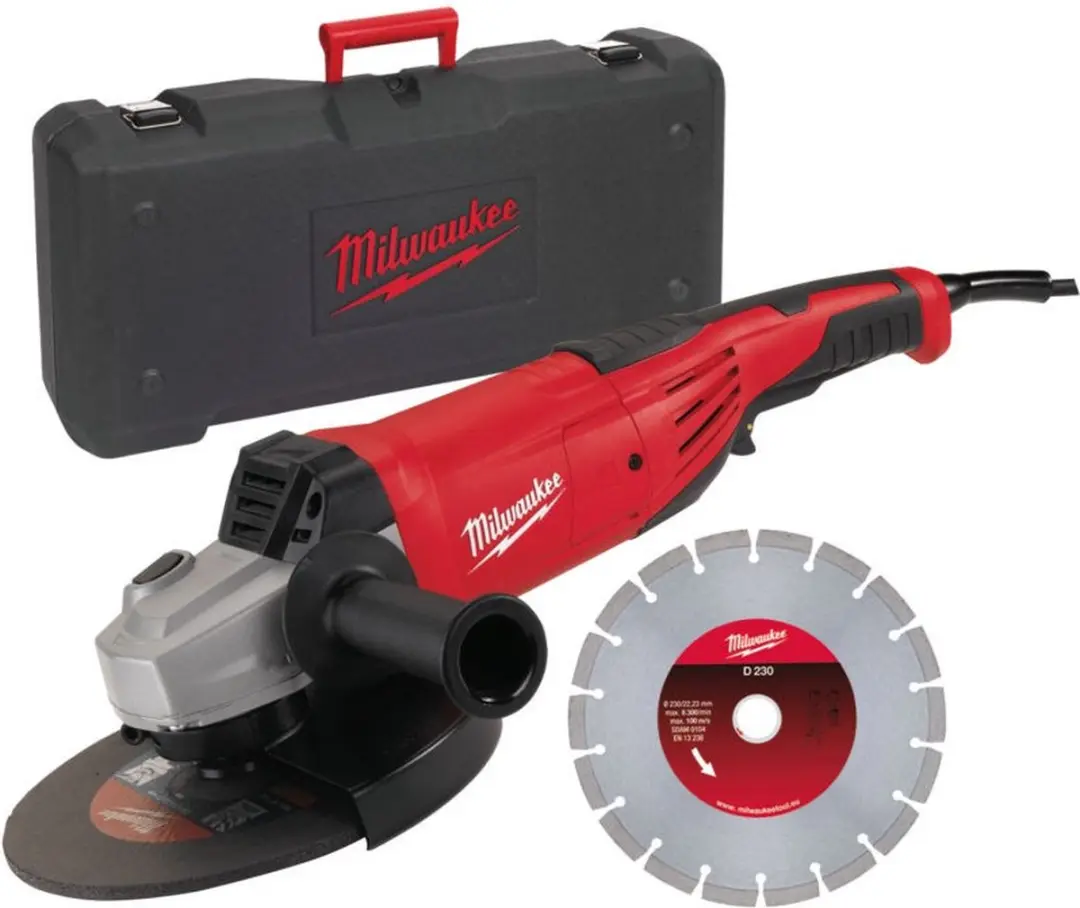Milwaukee AG 22-230 Diamantset Haakse Slijpmachine 2200 W in koffer