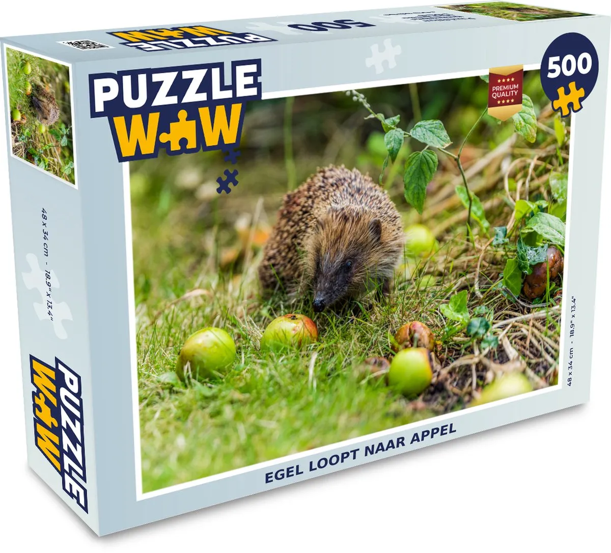 PuzzleWow Legpuzzel Egel naar appel 500 Stuks - Multicolor