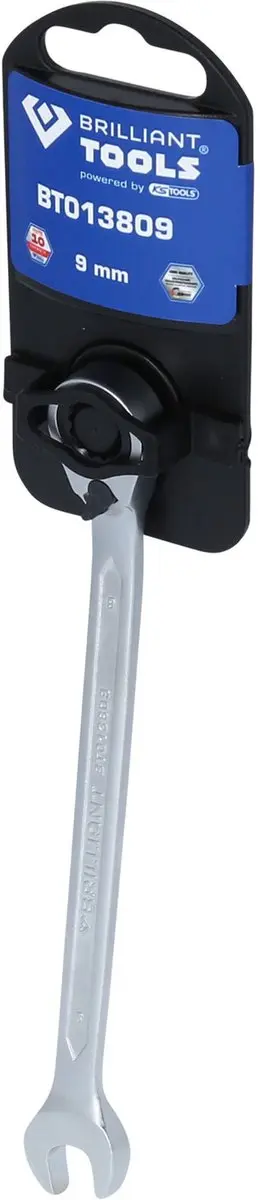 Brilliant Tools Ratelringsteeksleutel 9mm BT013809 - Zilver - afbeelding 2 van 4