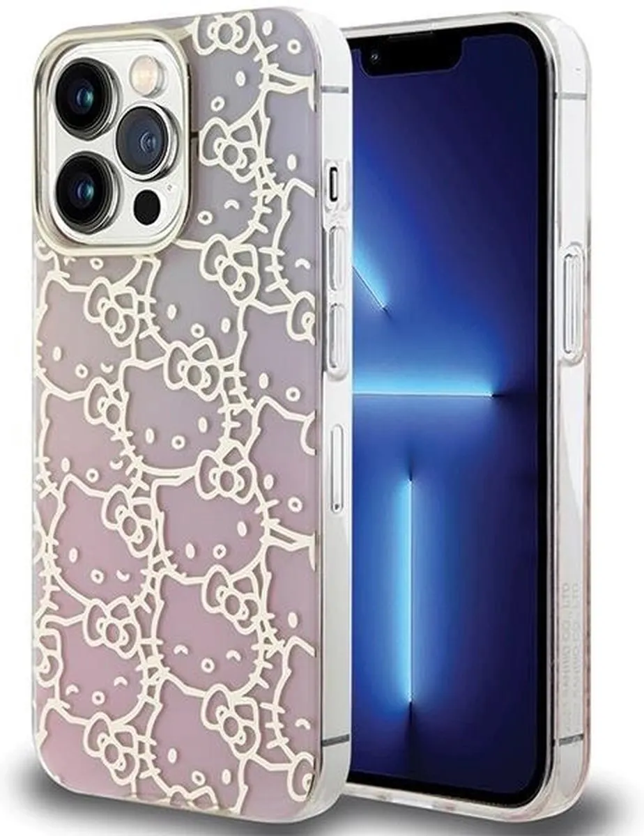 Hello Kitty IML Gradient Crowded Kitty Hoofdhoes iPhone 13 Pro Max - Roze