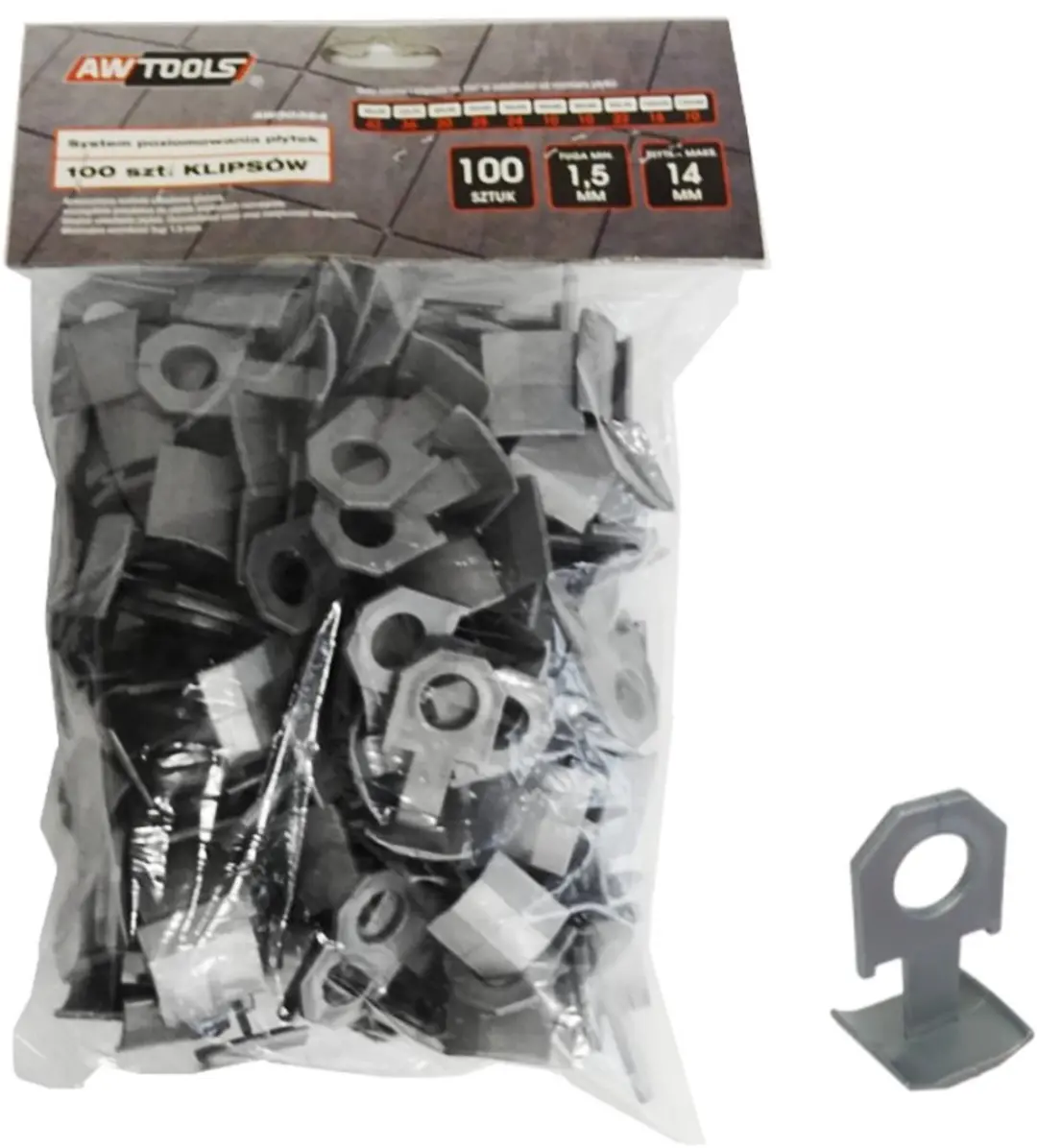 AWTOOLS Tegel Leveling Systeem 1,5mm - 100 Klips - afbeelding 4 van 6
