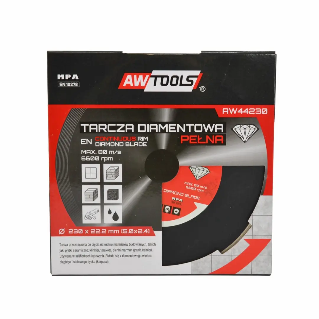 AWTOOLS Diamantschijf Vol 180mm AW44180 - afbeelding 2 van 2