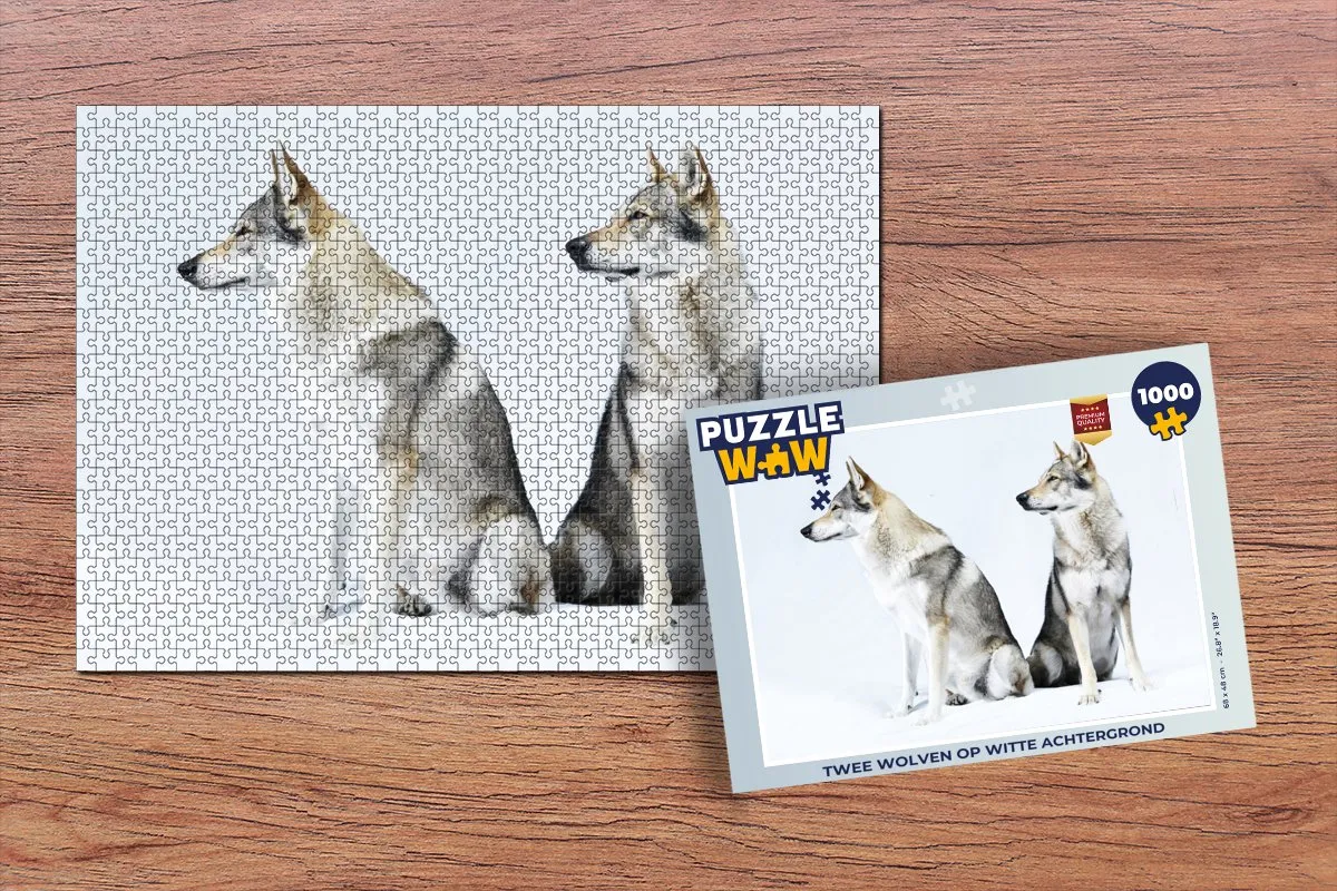PuzzleWow Legpuzzel Twee Wolven 1000 Stuks - Multicolor
