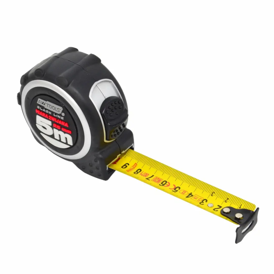 AWTOOLS Rolmaat 5m x 25mm - Zwart - afbeelding 2 van 6